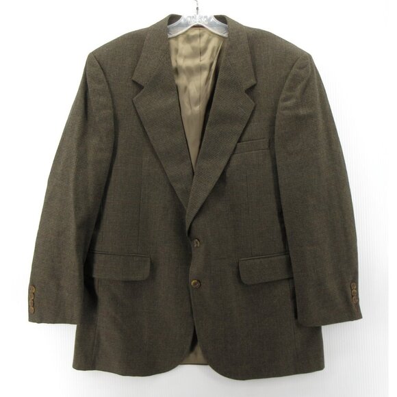 VINTAGE Evan Picone Sport Coat 42 Herringbone Blazer Wool Jacket * - Picture 1 of 16